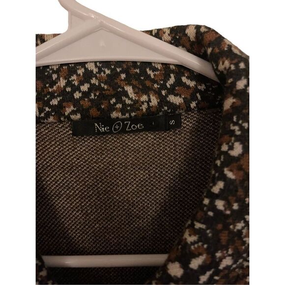 Nic & Zoe Black Brown Knit Button Front Women's Sm Sweater Jacket - Picture 2 of 3